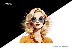 Retro Comic Style Pop Art Girls Clipart Png Product Image 1