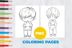 Cute boy with a star Coloring Pages | Coloring book Product Image 1
