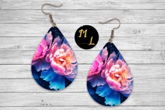 Flowers teardrop earring png,Peonies Earrings design Product Image 1