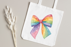 Watercolor Rainbow Coquette Bow Clipart with Blended Colors Product Image 4