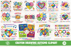 Crayon Drawing Autisme Clipart Product Image 1