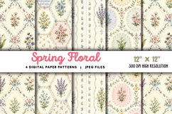 Spring Floral Digital Paper JPG Product Image 1