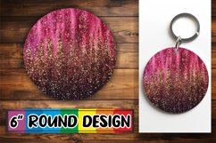 Glittery Floral Leopard Sublimation Circle: Keychain &amp; Coast Product Image 1
