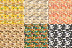 Retro Groovy Daisies Digital Paper,70s Flower Power Pattern Product Image 5