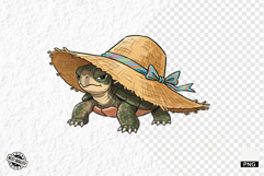 Quirky Funny Summer Turtle Clipart Product Image 1