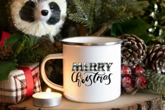 Merry Christmas | Buffalo Plaid Png | Black and White Product Image 5