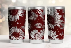 20oz Tumbler laser svg wrap|Sunflowers and Butterflies Product Image 6