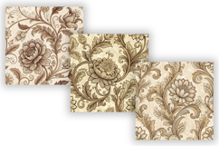 Vintage Sepia French Toile Digital Paper, Classic French Product Image 7