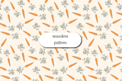 Carrot Seamless Pattern, Easter Spring Vegetable Design Product Image 1