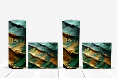 Art Paint Tumbler Sublimation Designs, Green Tumbler Wrap Product Image 5