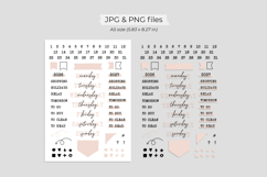 Functional date stickers for 2026-2027 years designed for bullet journal, planner and task organization