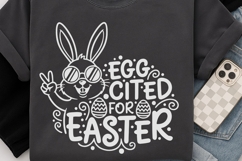 Eggcited For Easter Svg, Funny Easter Bunny Svg, Egg Pun Svg Product Image 6