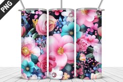 Flowers Tumbler Wrap | Sublimation Design | Tumbler PNG Product Image 1