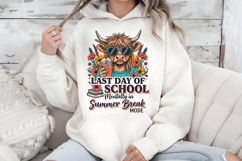 Last Day of School PNG, Summer Break Cow Sublimation Design Product Image 5
