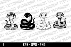 Vector drawing of a cute happy friendly coiled cartoon snake Product Image 5