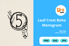 Leaf Crest Boho Monogram - Hand Drawn Botanical Letters Product Image 1