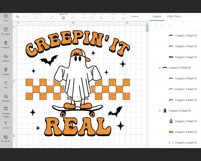 Creepin&#039; It Real svg, Halloween shirt, Retro svg, Ghost svg Product Image 6