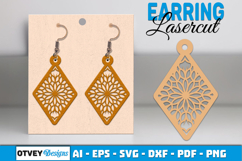 Mandala Earring Lasercut Product Image 1