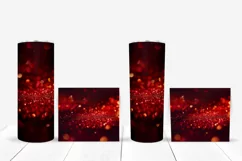 Red Glitter Tumbler Sublimation, Red Tumbler Wrap Design Product Image 5