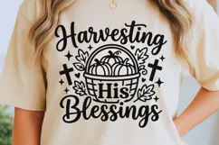 Harvesting His Blessings Svg, Christian Thanksgiving Svg. Product Image 6