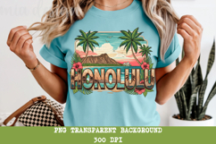 Honolulu Hawaii PNG, Vintage Surf Beach Palm Sublimation Product Image 5