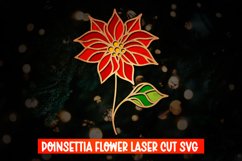 3D Poinsettia Flowers Laser Cut, Christmas Flower SVG Product Image 6