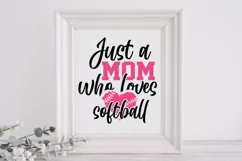 Just a mom who loves baseball, softball shirt svg, softba Product Image 4