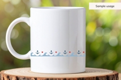 Seamless Nautical Anchor And Heart Border SVG Product Image 5