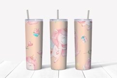 Unicorns sublimation design. Skinny tumbler wrap design Product Image 5