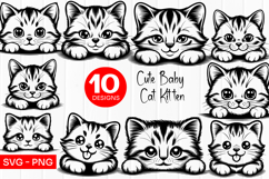 Cute Baby Kitten Clipart SVG PNG Product Image 1