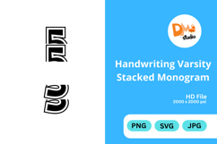 Handwriting Varsity Stacked Monogram Product Image 1