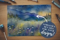 Fields & Mountains Watercolor Digital Paper Nature Lover Product Image 3
