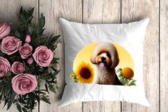 Fluffy and Hairy Sunflower Dog Sublimation Bundle - 7 PNGs Product Image 6