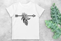 Arrow SVG Boho | Floral Arrow SVG | Tribal SVG with Feathers Product Image 6