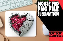 Ethereal 3D Heart Mousepad Design: Floral Affection Product Image 1