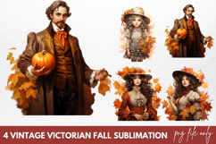 Vintage Victorian Fall Sublimation Clipart Product Image 1