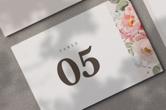wedding card invitation with peonies flower partition Product Image 5