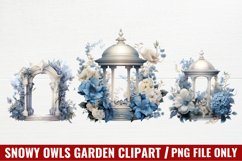 Christmas Snowy Owls Garden Clipart Product Image 1