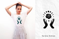 Floral moon svg bundle, Mystical svg, Moon phases svg Product Image 7