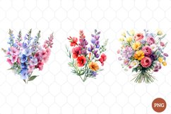 Watercolor Wildflowers Clipart Product Image 1