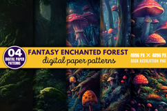 Fantasy Enchanted Forest Digital Paper Bundle PNG Product Image 6