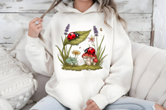 Ladybug Mushroom PNG, Botanical Lavender Sublimation Design Product Image 5