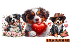 Watercolor Dog With Flowers Clipart Sublimation , PNG Product Image 1