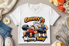 Gravity Is Winning Today Funny Gym Bench Press Workout PNG Product Image 7