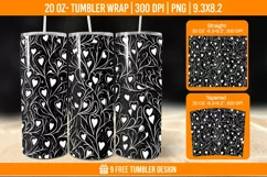 Valentines Heart Tumbler Wrap Designs, Sublimation Wrap Product Image 1
