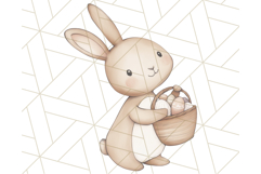 Spring Bunnies PNG Watercolor Bunny Clipart, Pastel Easter Product Image 5