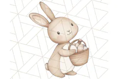 Spring Bunnies PNG Watercolor Bunny Clipart, Pastel Easter Product Image 5