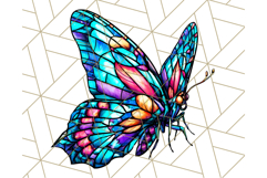 Stained Glass Hearts and Butterflies Clipart PNG Product Image 5