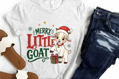 Merry Little Goat PNG, Christmas Goat Sublimation Design Product Image 4
