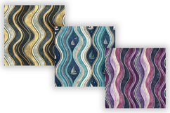 Wavy Hand Drawn Stripe Digital Paper, Seamless Dark Moody Product Image 5